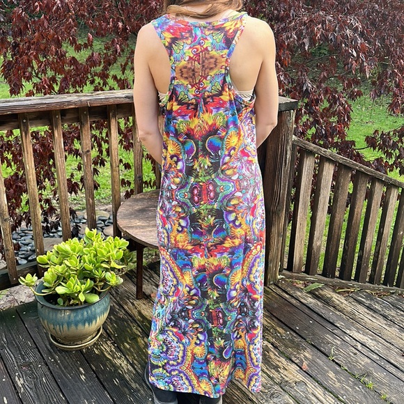 Pyramid collection psychedelic maxi dress made in the USA size Small - Picture 2 of 3